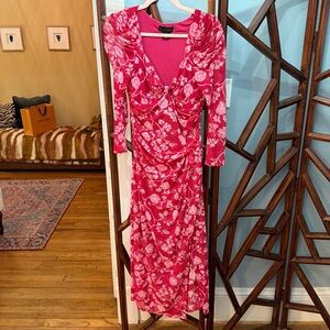 House of Harlow 1960 Red Floral Long Sleeve Dress